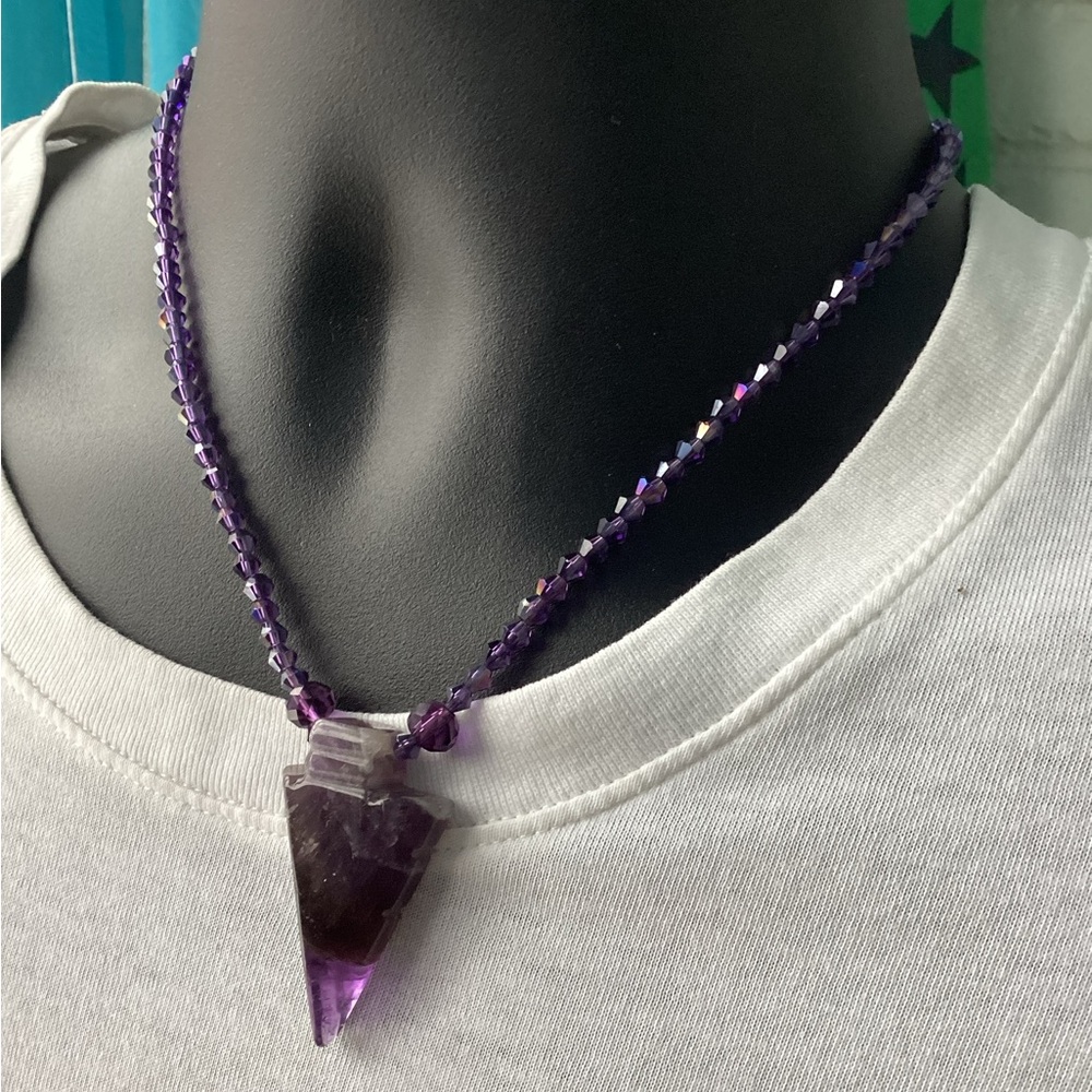 Men’s Amethyst Arrowhead Necklace 💜
